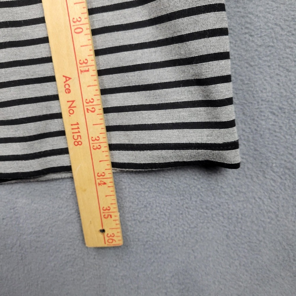 Pleione Dress Womens Small Black Gray Stripe Sleeveless Ruched Sheath Made USA - Picture 8 of 8